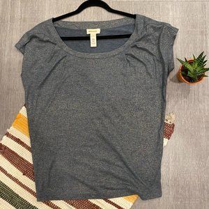 Diesel Boxy Top Heather Blue with Dull Gold Thread